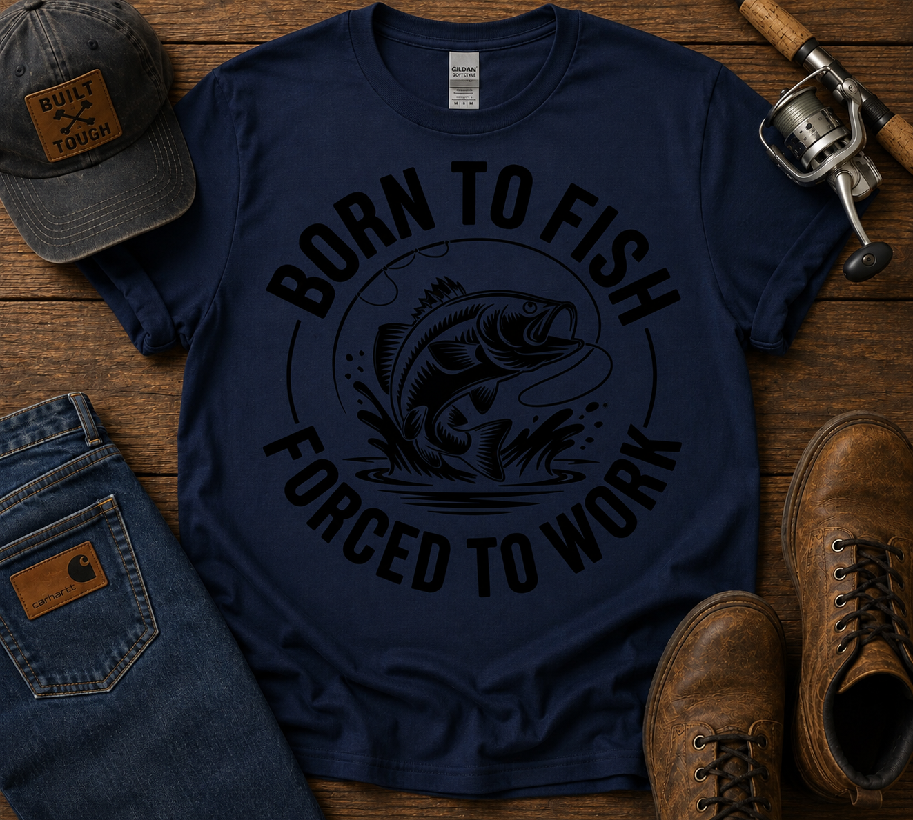 Born To Fish Forced To Work  | Adult Graphic Shirt, Sweatshirt & Hoodie