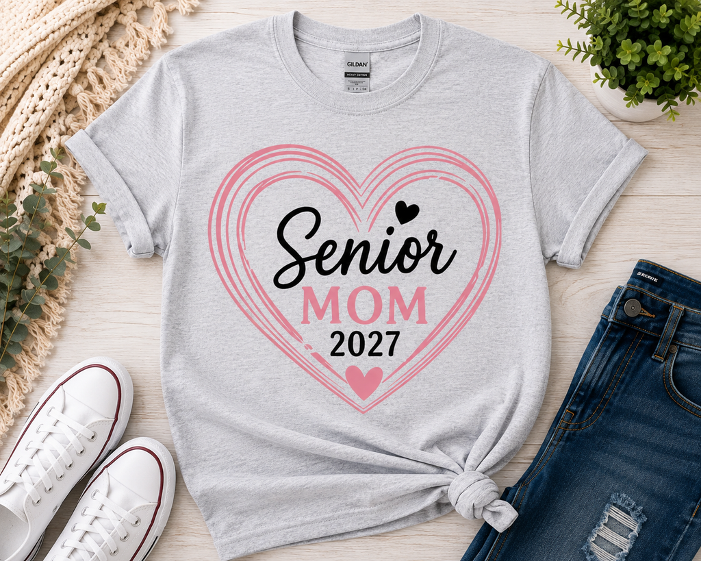 Senior Mom Heart 2027 | T-Shirts, Sweatshirt & Hoodie