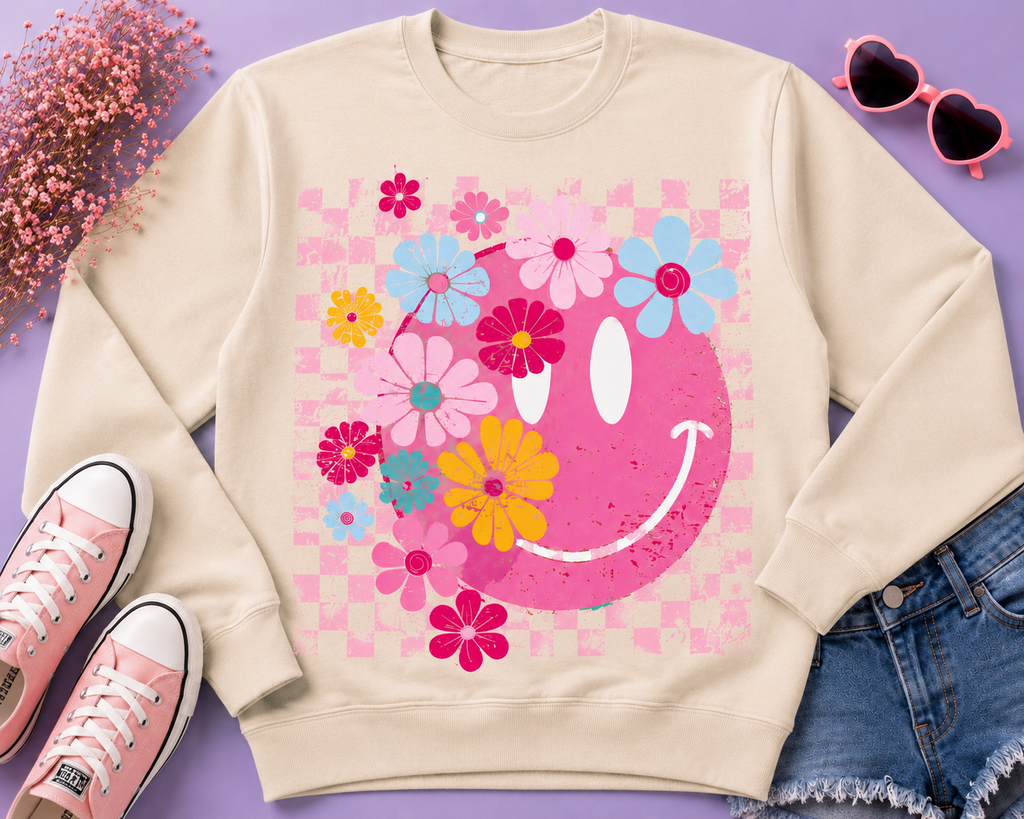Smile with Flowers | Adult Graphic Shirt, Sweatshirt & Hoodie