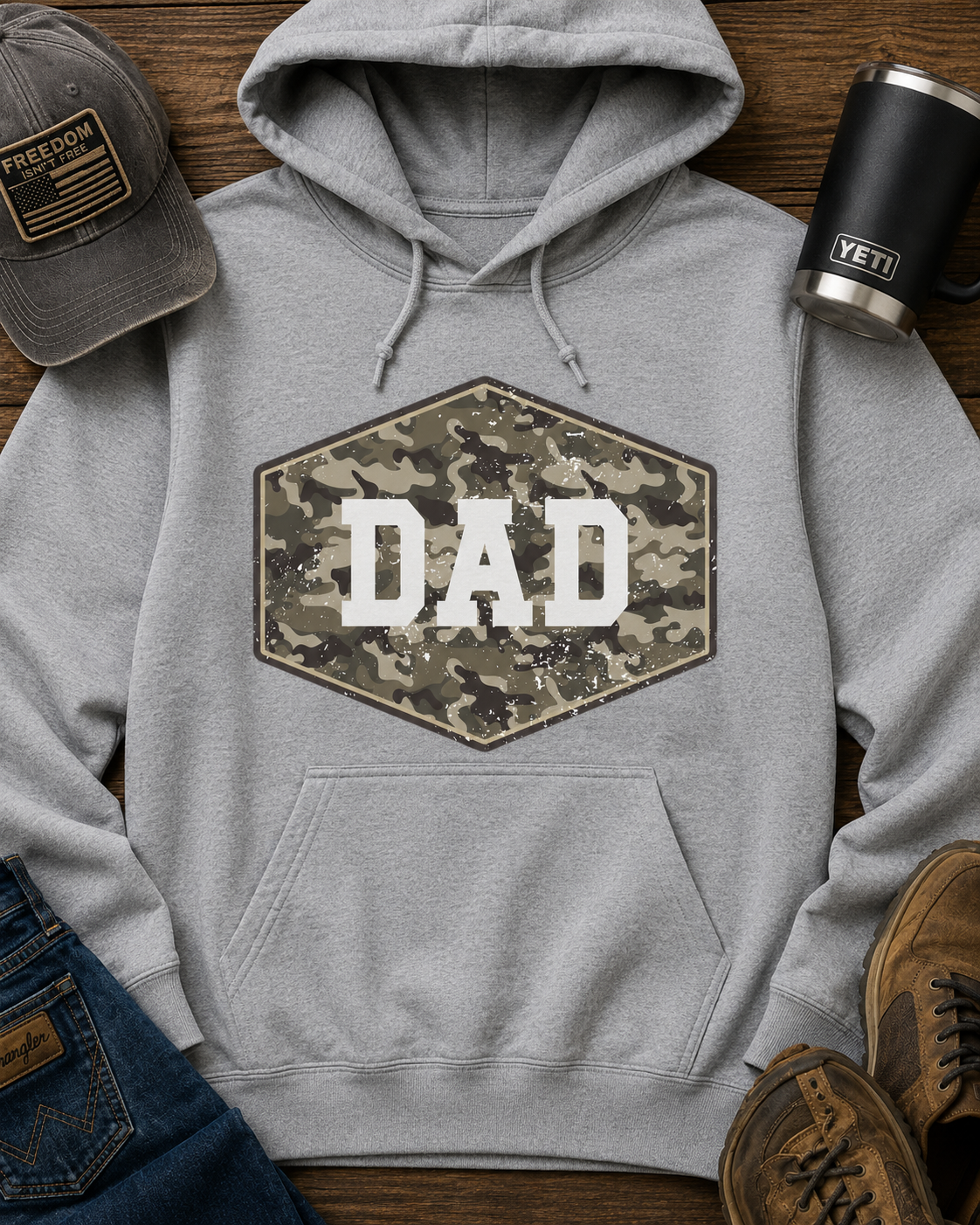 Camo Dad | Adult Graphic Shirt, Sweatshirt & Hoodie