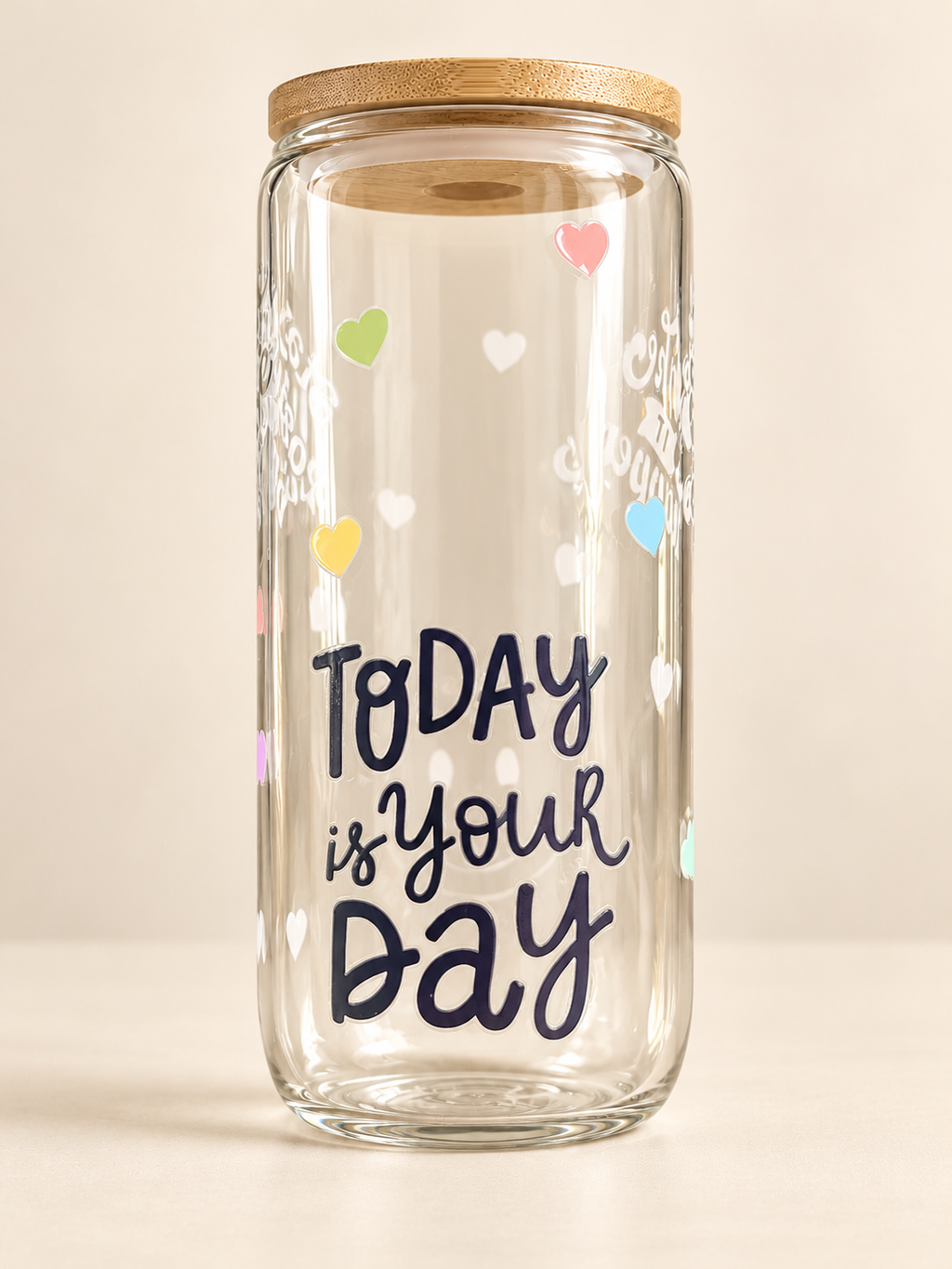 Positive saying glass 16oz cup