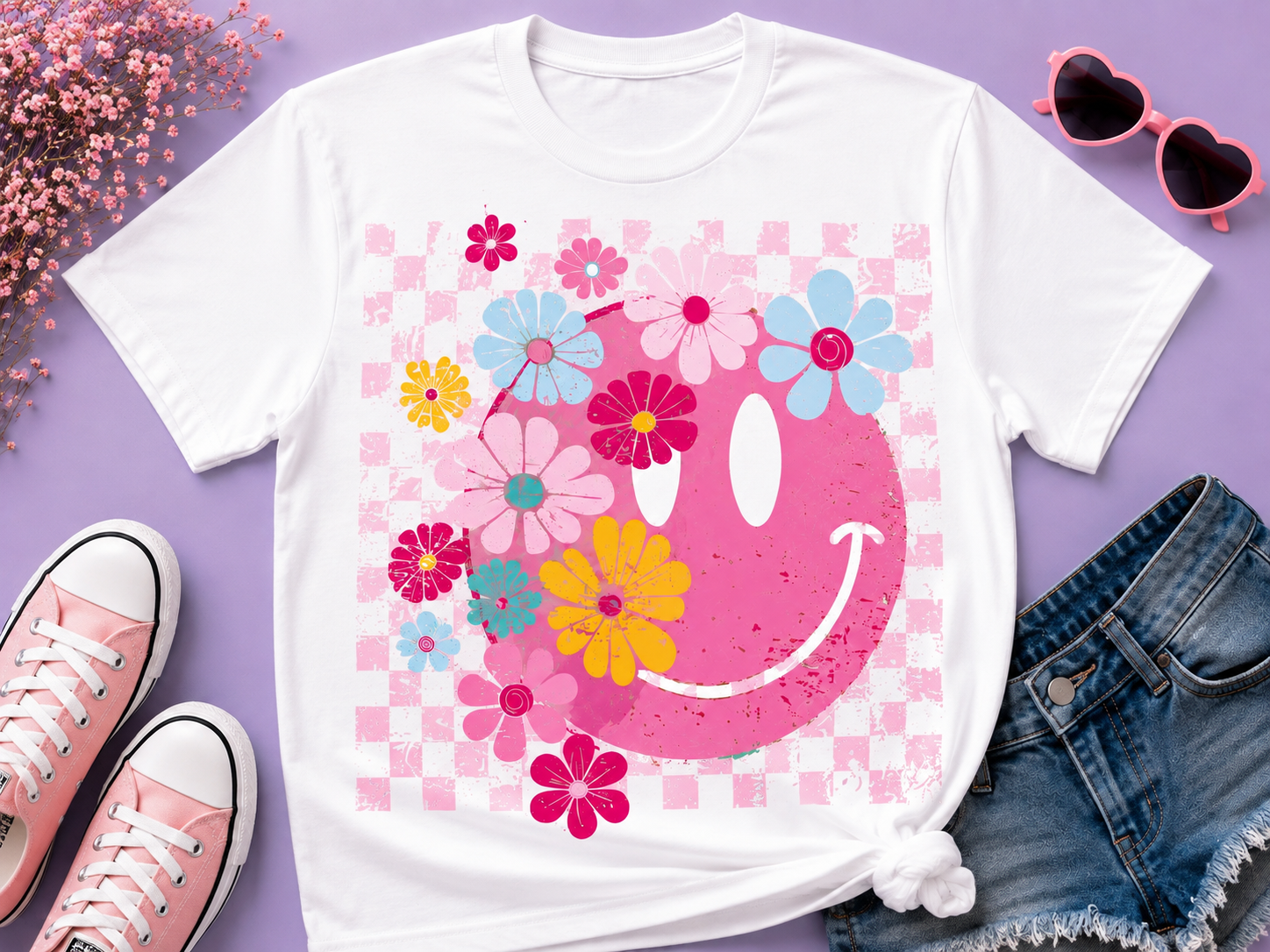 Smile with Flowers | Adult Graphic Shirt, Sweatshirt & Hoodie