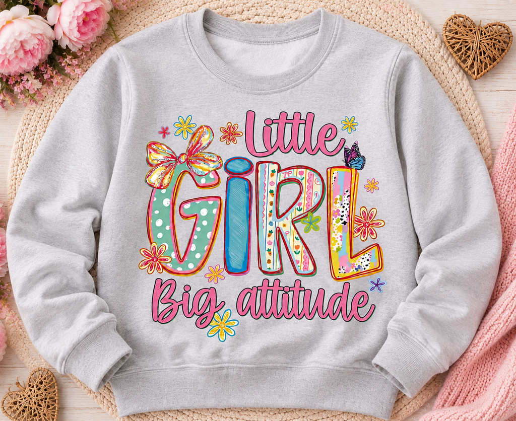 Little Girl Big Attitude| Kids Graphic T-Shirt, Sweatshirt & Hoodie