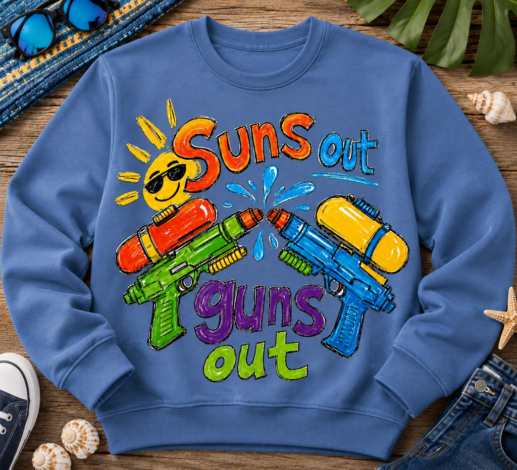 Suns Out Guns Out|Kids Graphic T-Shirt, Sweatshirt & Hoodie