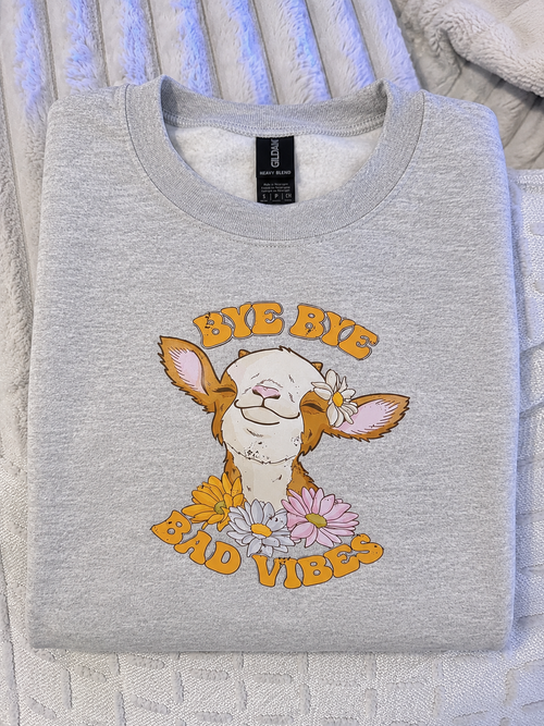 Bye Bye Bad Vibes|Kids Graphic T-Shirt, Sweatshirt & Hoodie