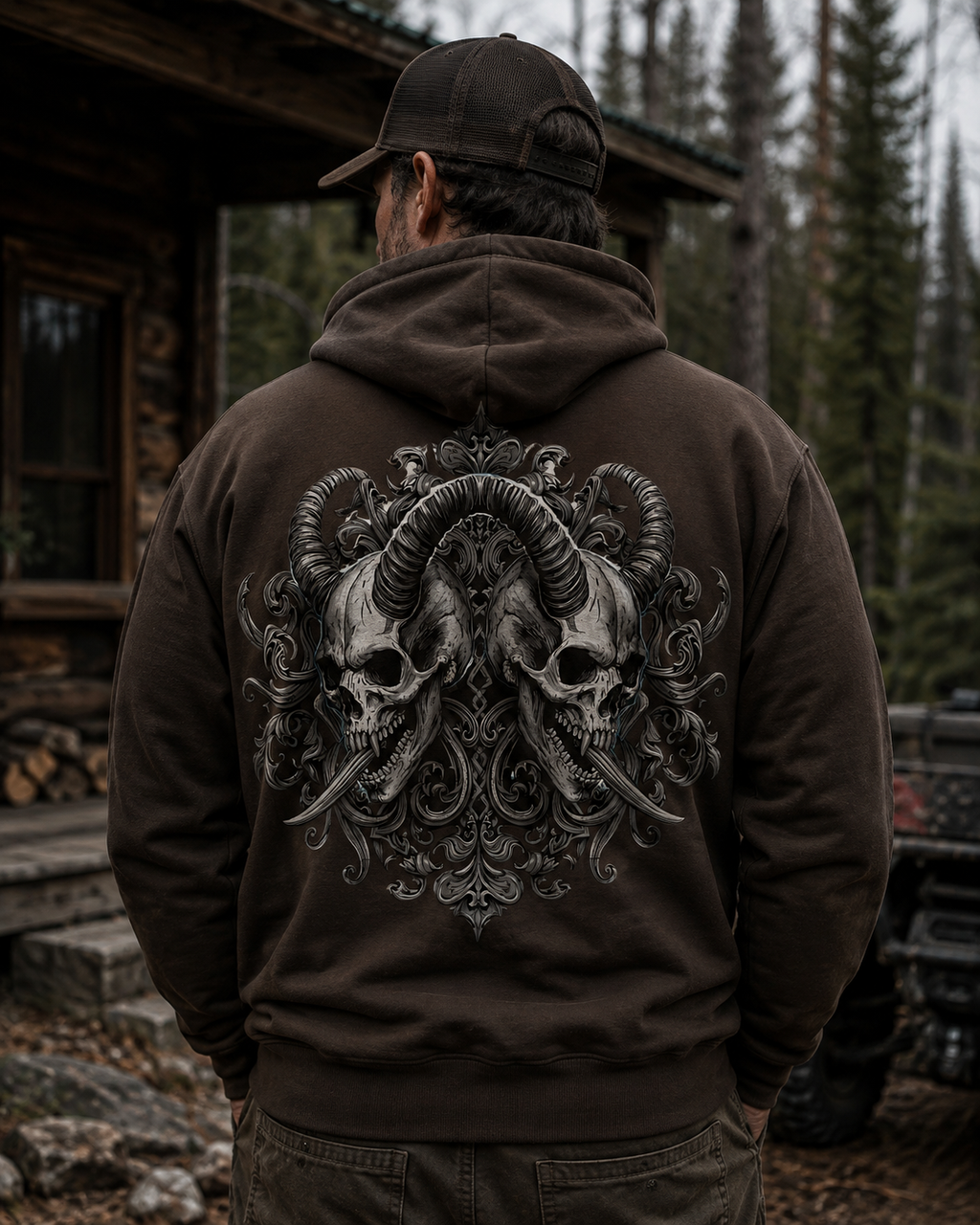 Double skulls | Adult Graphic Shirt, Sweatshirt & Hoodie