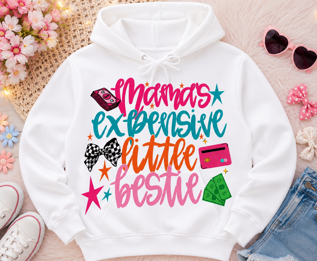 Mamas Expensive Little Bestie| Kids Graphic T-Shirt, Sweatshirt & Hoodie