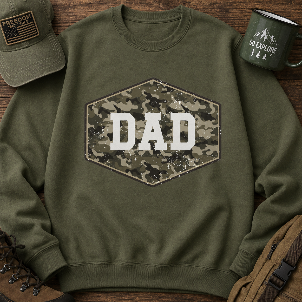 Camo Dad | Adult Graphic Shirt, Sweatshirt & Hoodie