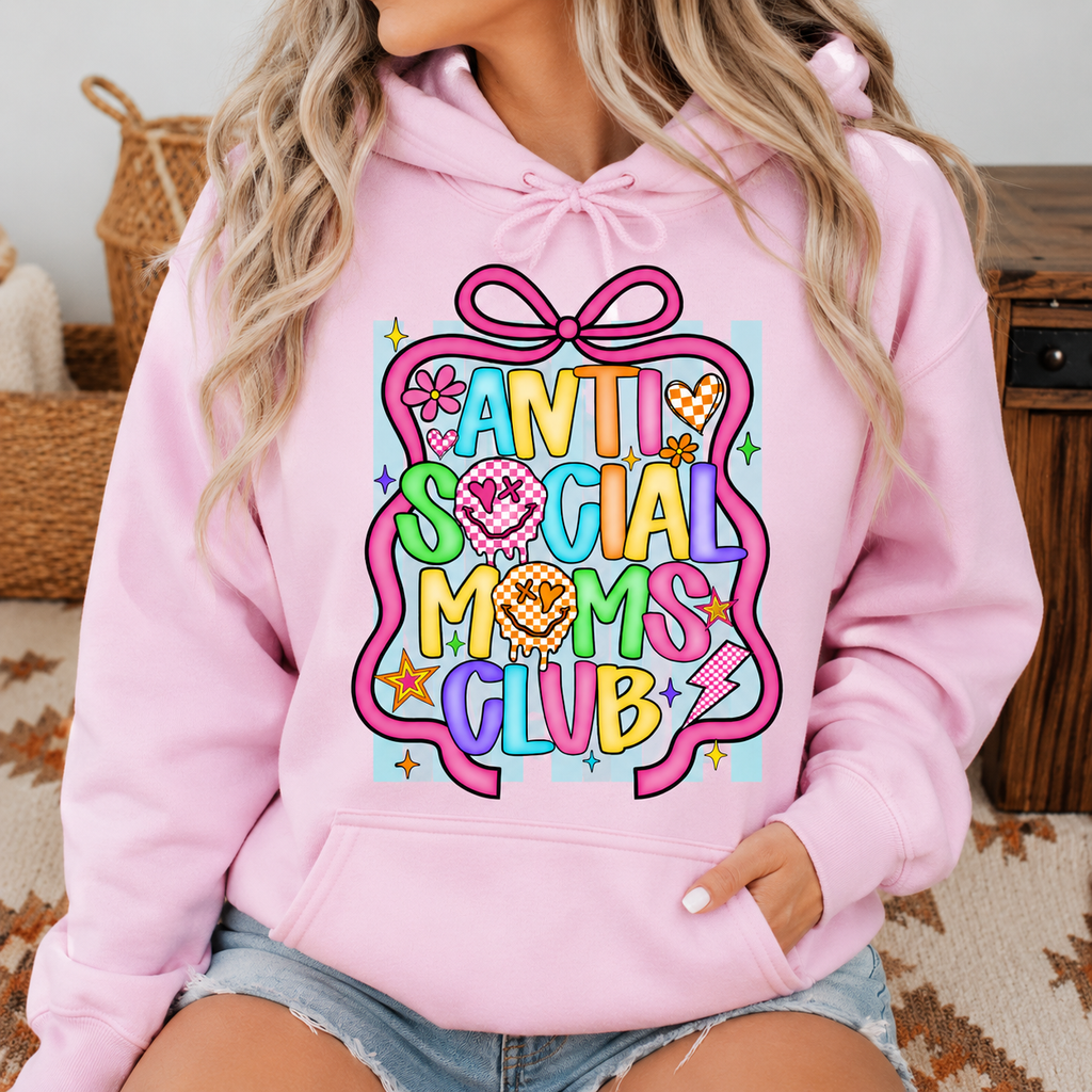 Anti Social Moms Club | Adult Graphic Shirt, Sweatshirt & Hoodie