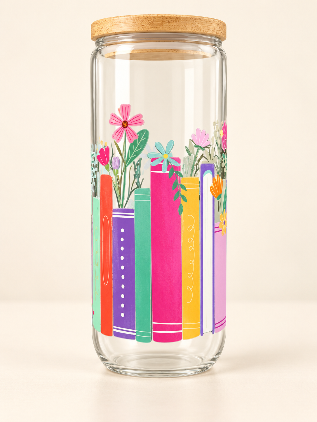 Books glass 16oz cup