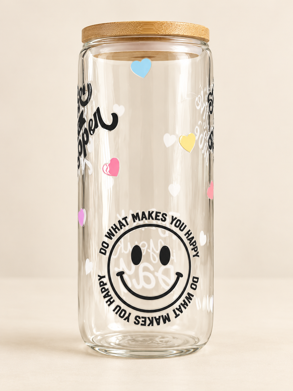 Positive saying glass 16oz cup