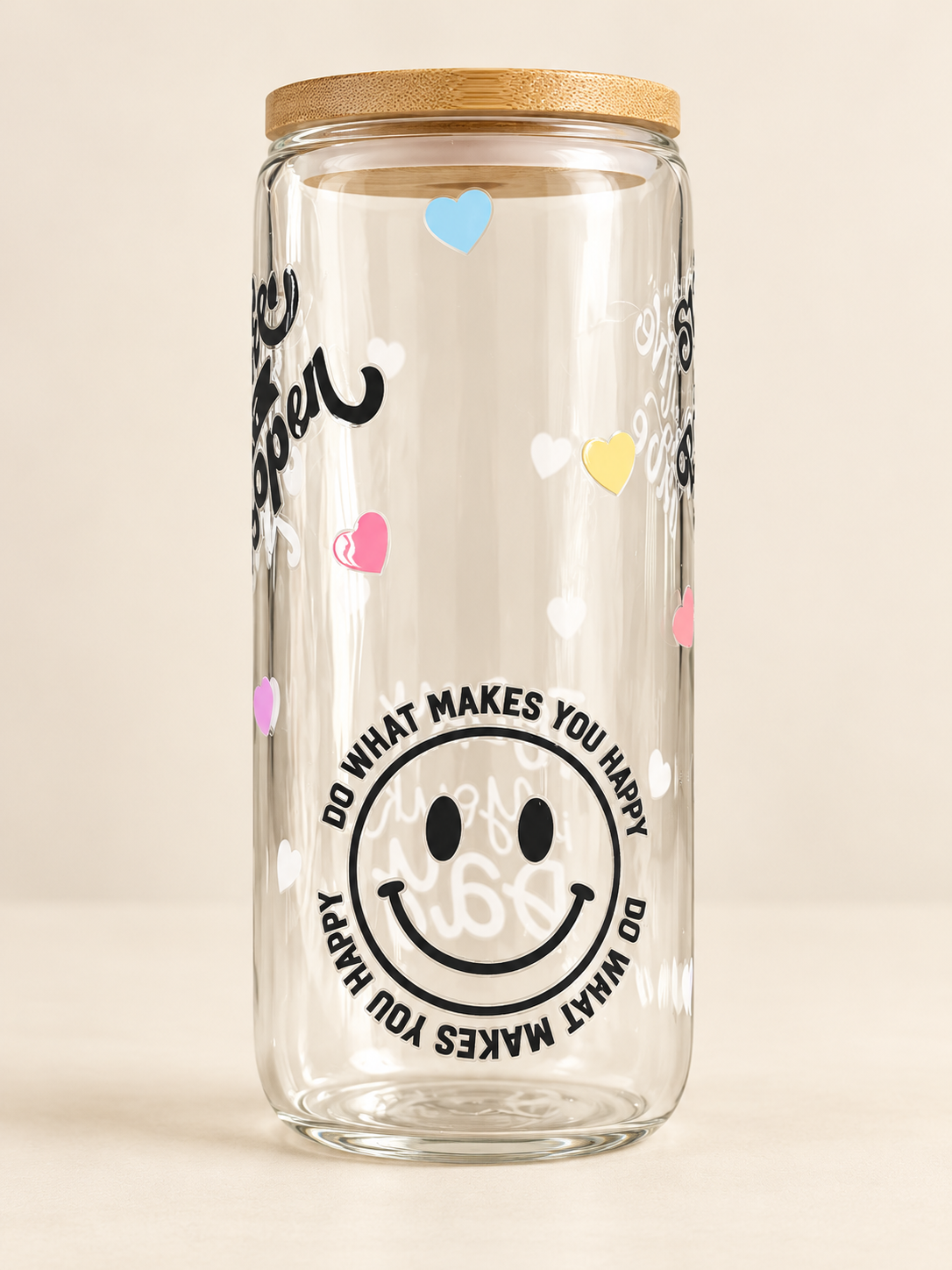 Positive saying glass 16oz cup