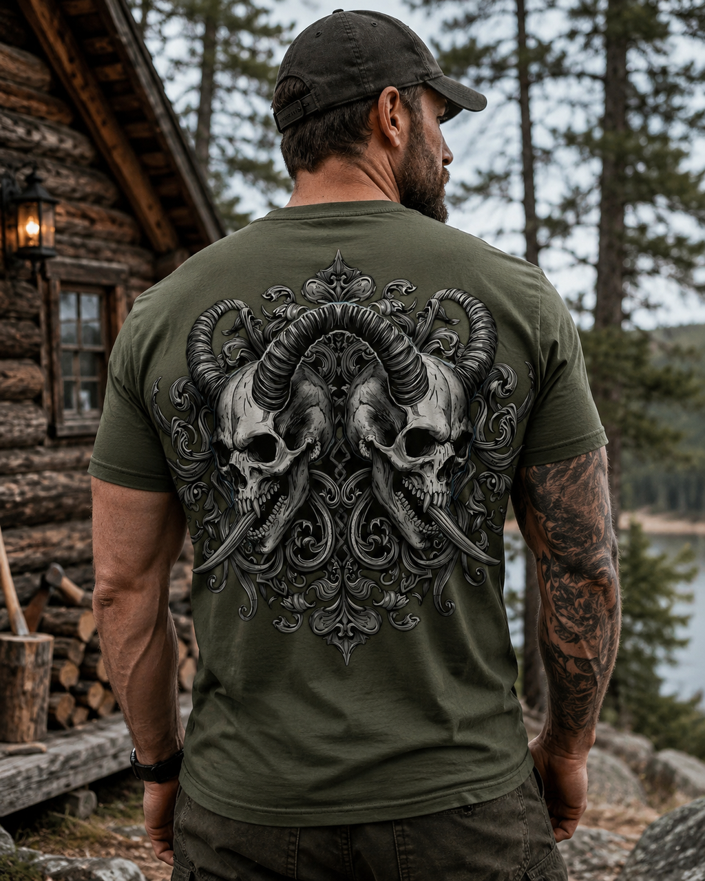 Double skulls | Adult Graphic Shirt, Sweatshirt & Hoodie