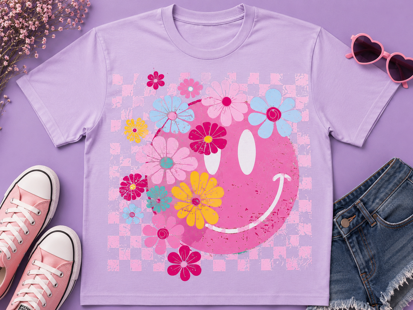 Smile with Flowers | Adult Graphic Shirt, Sweatshirt & Hoodie