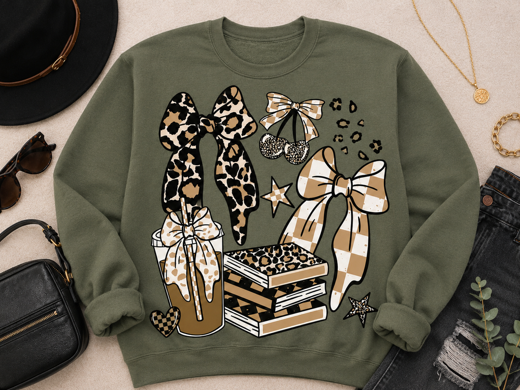 Bows and Books| Adult Graphic Shirt, Sweatshirt & Hoodie