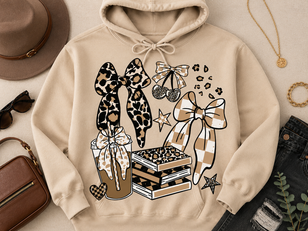 Bows and Books| Adult Graphic Shirt, Sweatshirt & Hoodie