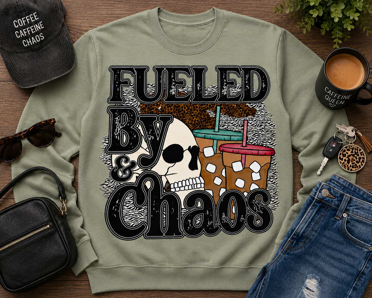 Fueled By Chaos| Adult Graphic T-Shirt, Sweatshirt & Hoodie