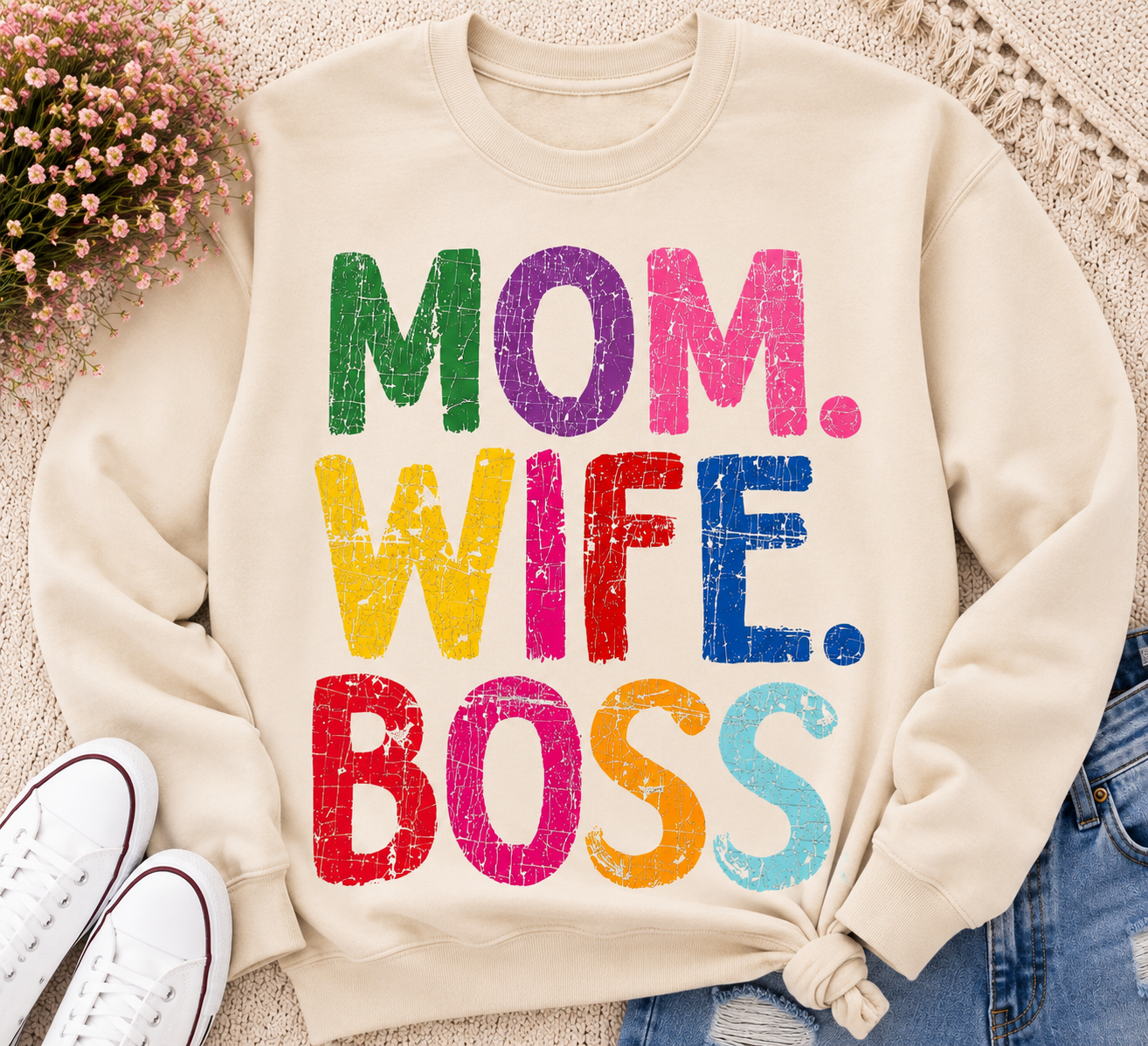 MOM. WIFE. BOSS.| Adult Graphic Shirt, Sweatshirt & Hoodie