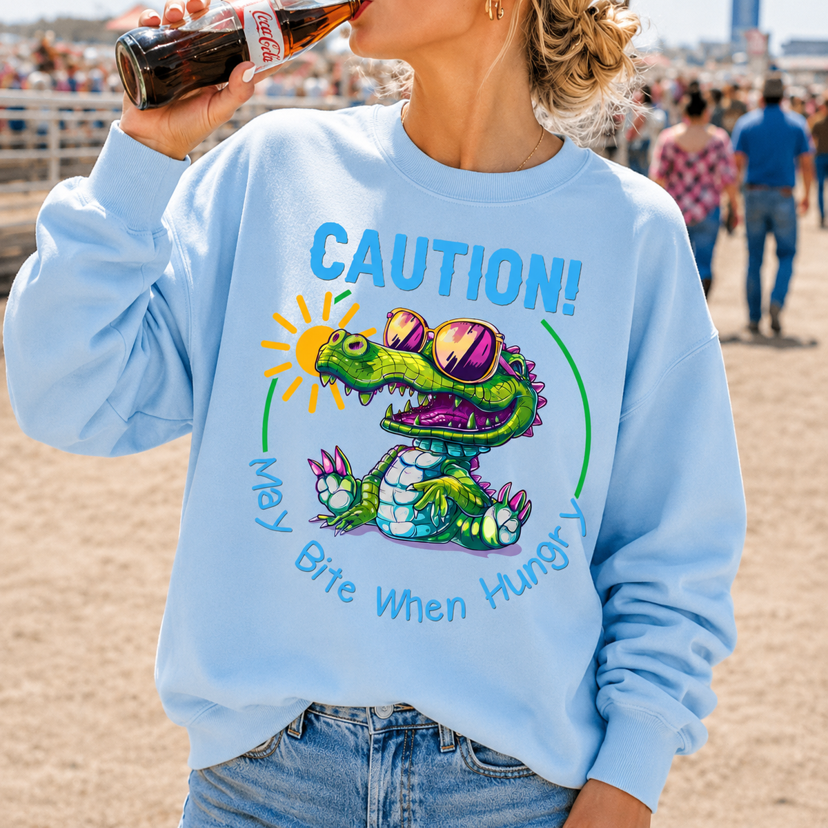 Caution May Bite When Hungry | Adult Graphic Shirt, Sweatshirt & Hoodie