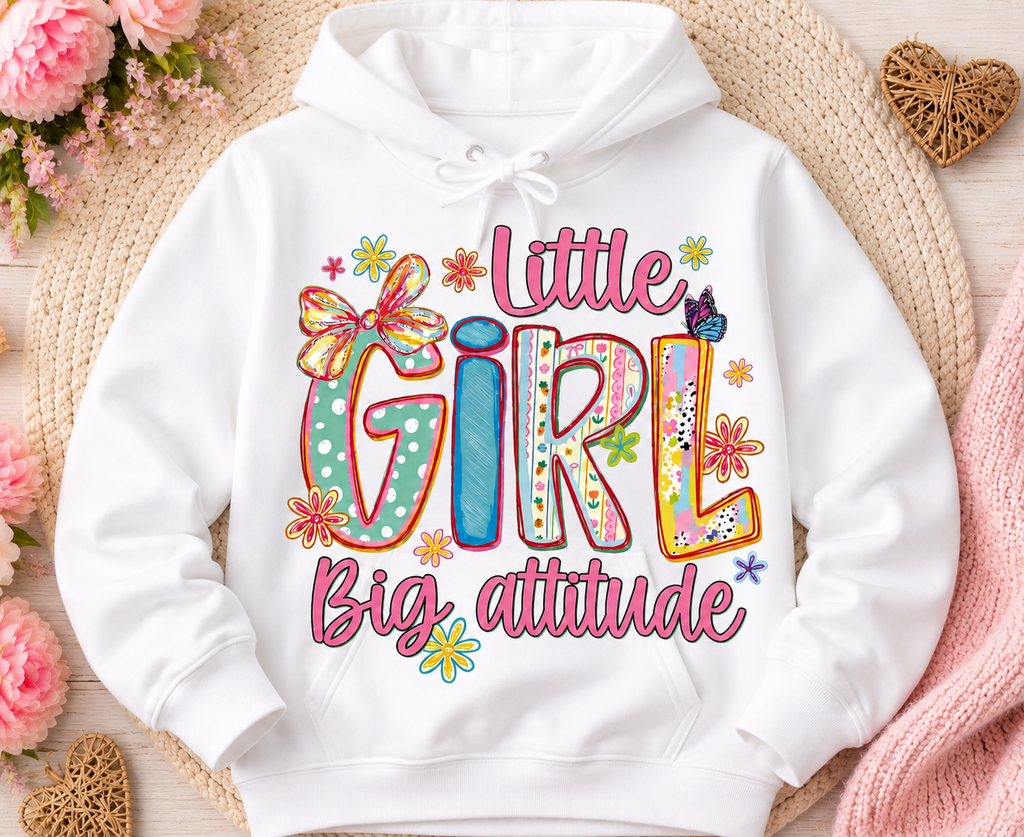 Little Girl Big Attitude| Kids Graphic T-Shirt, Sweatshirt & Hoodie