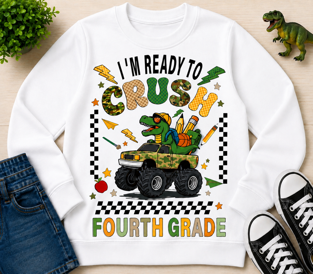 Back To School Fourth Grade| T-Shirt, Sweatshirt & Hoodie