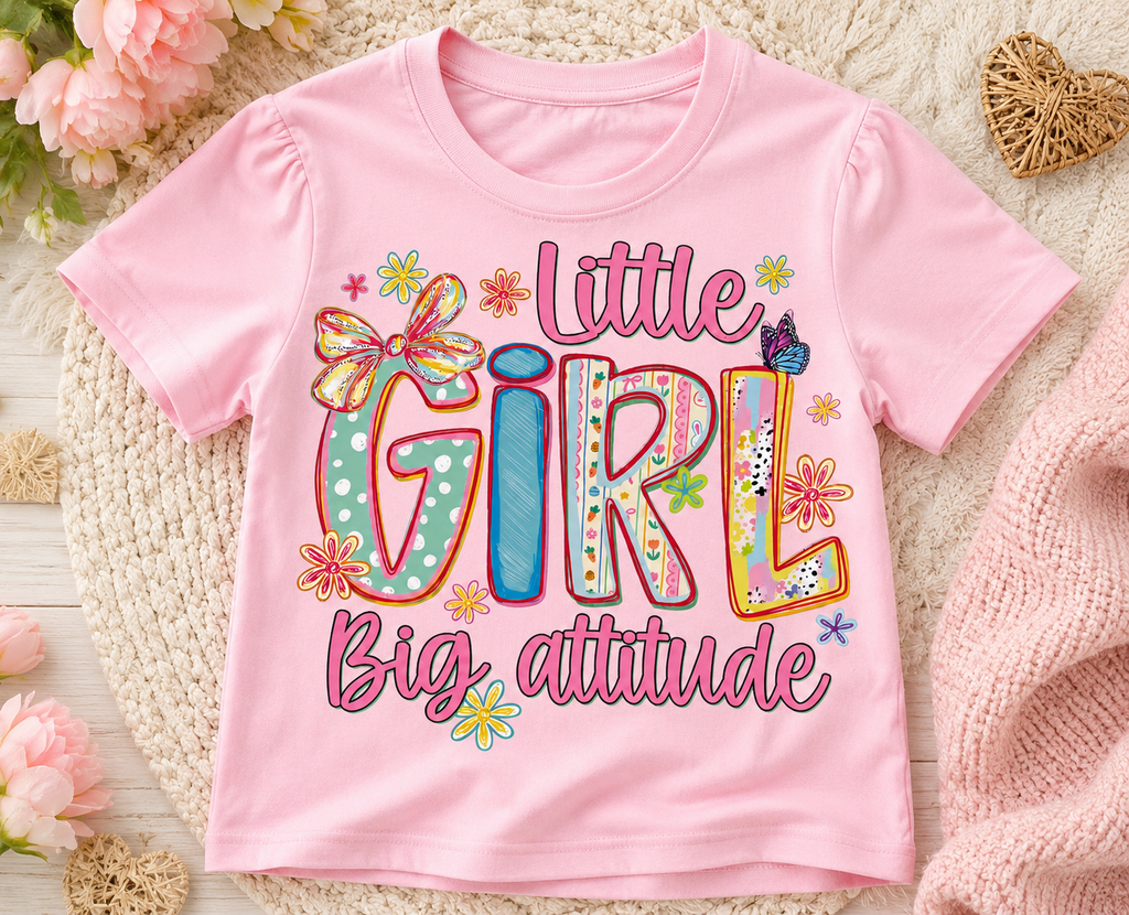 Little Girl Big Attitude| Kids Graphic T-Shirt, Sweatshirt & Hoodie